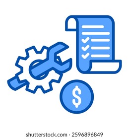Bill Icon in Blue Color Style. Simple Flat Icon Vector. Simple Vector Design