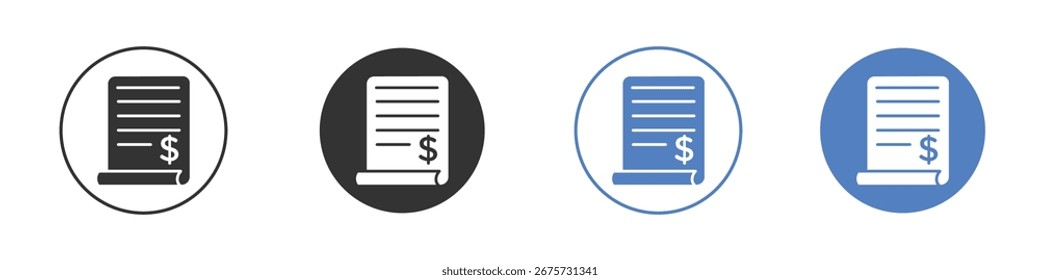 Colección de icono de Bill para App en colores negro y azul