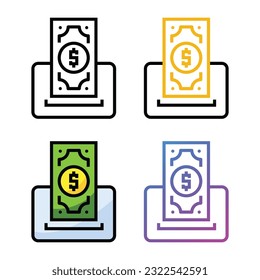 Bill icon design in four variation color