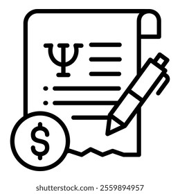 Bill Icon Element For Design
