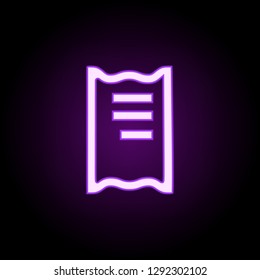 Bill icon. Elements of web in neon style icons. Simple icon for websites, web design, mobile app, info graphics
