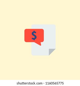 Bill icon flat element. Vector illustration of bill icon flat isolated on clean background for your web mobile app logo design.
