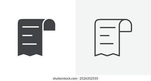 Ícone de fatura plano e design simples conjunto