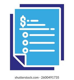 Bill Icon in Glyph Dual Color Style. Simple Glyph Icon Vector. Simple Vector Design