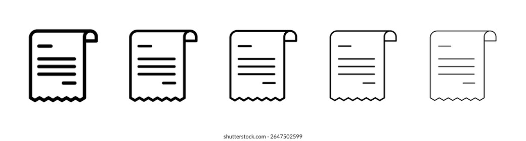 Conjunto de gráficos do ícone de lista. estilo de linha de traçado moderno