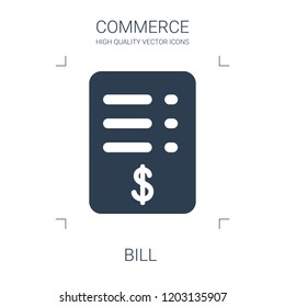 bill icon. high quality filled bill icon on white background. from commerce collection flat trendy vector bill symbol. use for web and mobile