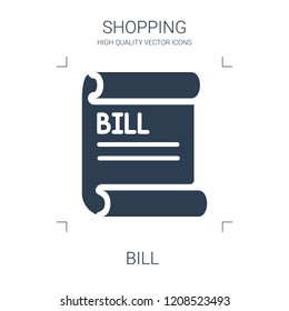 bill icon. high quality filled bill icon on white background. from shopping collection flat trendy vector bill symbol. use for web and mobile