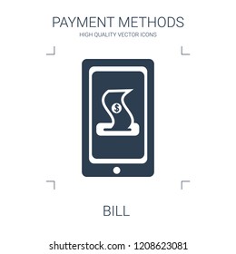 bill icon. high quality filled bill icon on white background. from payment methods collection flat trendy vector bill symbol. use for web and mobile