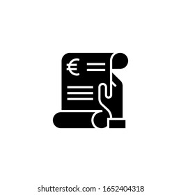 Bill icon, Invoice symbol, Payment icon, Medical bill, Banking transaction receipt, Online shopping, Procurement expense, Money document file. websites and print media and interfaces. 