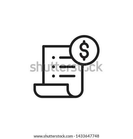Bill icon, Invoice symbol, Payment icon, Medical bill, Banking transaction receipt, Online shopping, Procurement expense, Money document file. websites and print media and interfaces. 