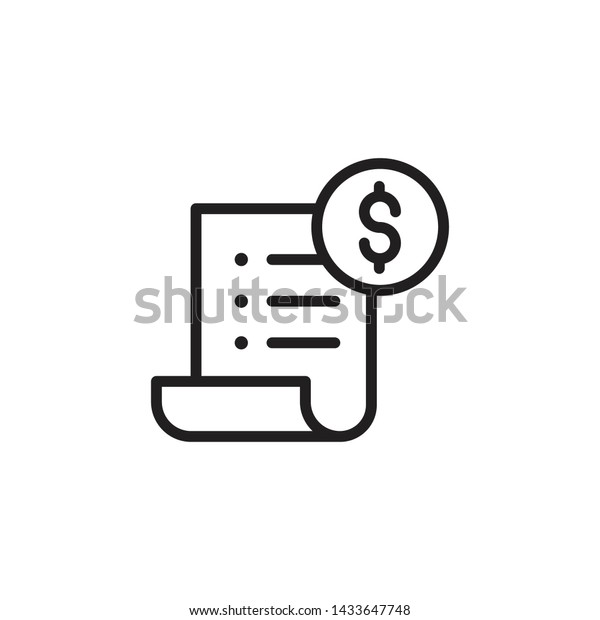 Bill icon, Invoice symbol, Payment icon, Medical bill,\
Banking transaction receipt, Online shopping, Procurement expense,\
Money document file. websites and print media and interfaces.\
