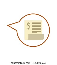 Bill icon isolated vector illustration
