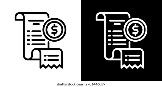 Icono de Bill de la línea de estilo blanco y negro