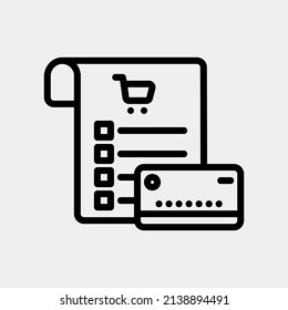 Bill icon in line style about black friday, use for website mobile app presentation