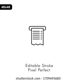 Bill icon in line style. Vector icon. Banking, payment methods and finance related line icons set with pos terminal