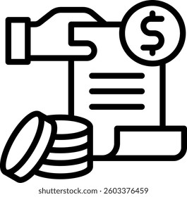 Bill Icon Line Vector Illustration