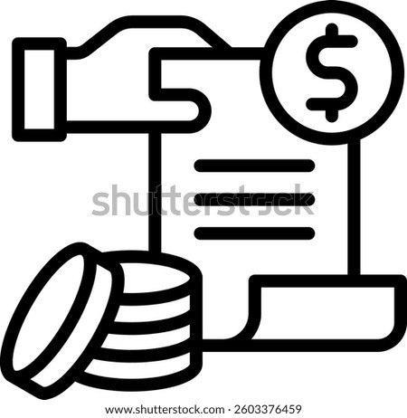Bill Icon Line Vector Illustration