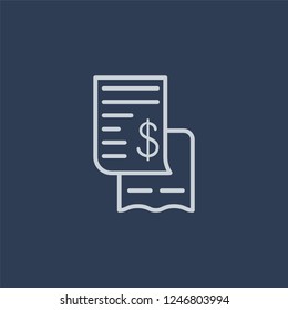 Bill icon. Bill linear design concept from Delivery and logistic collection. Simple element vector illustration on dark blue background.