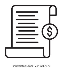 Bill icon or logo illustration black style