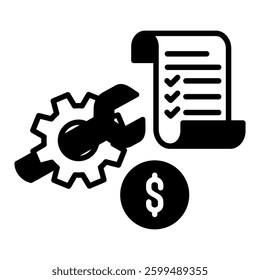 Bill Icon in Mixed Glyph Style. Simple Glyph Icon Vector. Simple Vector Design