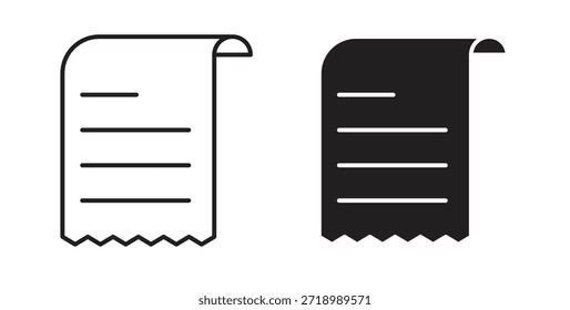 Ícone de fatura para aplicativo móvel, designs editáveis