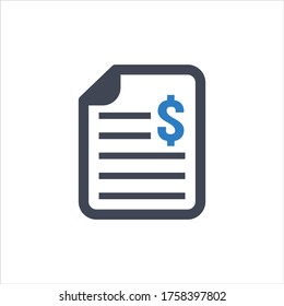 Bill-Symbol auf weißem Hintergrund