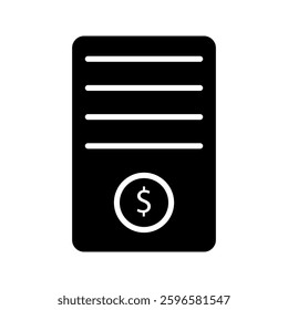 Bill icon on white background