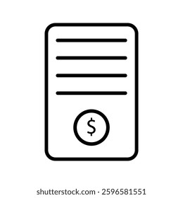 Bill icon on white background