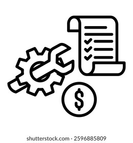 Bill icon in Outline Style. Simple Outline Icon Vector. Simple Vector Design