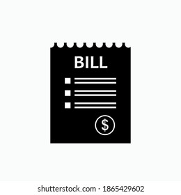 Bill Icon. Payment Amount Symbol - Vector.