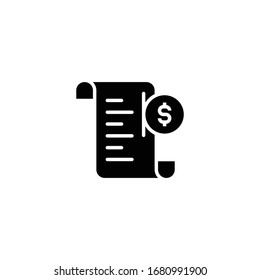 Bill icon. Payment vector icon. Invoice symbol. Medical bill, Banking transaction receipt, Online shopping, Procurement expense, Money document file. websites and print media and interfaces. 