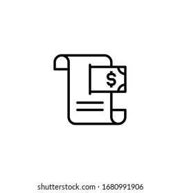 Bill icon. Payment vector icon. Invoice symbol. Medical bill, Banking transaction receipt, Online shopping, Procurement expense, Money document file. websites and print media and interfaces. 