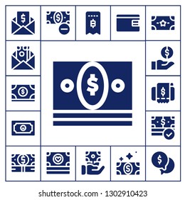  bill icon set. 17 filled bill icons.  Simple modern icons about  - Money, Invoice, Billfold, Bill