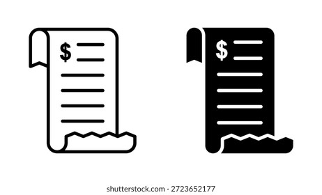 Conjunto de iconos de factura. Un conjunto de Factura de arte mínima y diseño de icono de documento de factura. Perfecto para negocios, finanzas, contabilidad y proyectos relacionados.