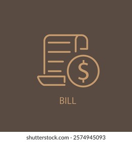 Bill icon sign symbol logo vector