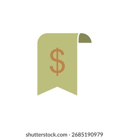 Icono de la factura, estilo plano simple, Ilustración vectorial, símbolo, diseño de la Plantilla del logotipo pictograma, para UI o UX aislado en blanco para el App móvil, editable