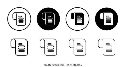 bill icon Simple outline illustration set