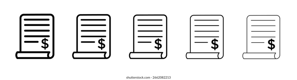 Bill icon Symbol concept for web design.simple line vector icon. logo illustration.