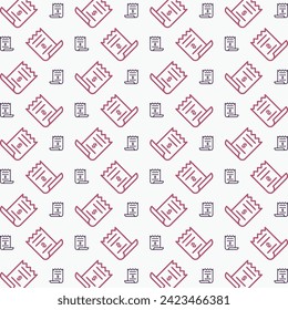 Bill icon trendy repeating pattern red blue color vector illustration