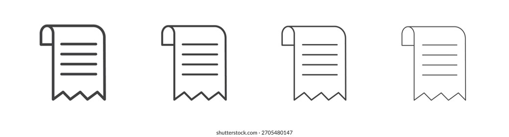 Bill icon vector collection, illustration logo template in trendy thin line editable strokes style.