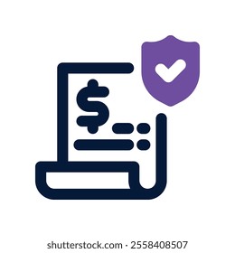 bill icon. vector dual tone icon for your website, mobile, presentation, and logo design.