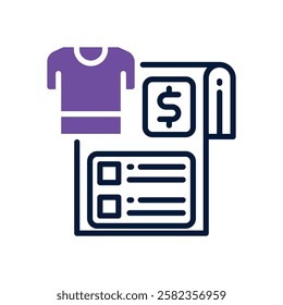 bill icon. vector dual tone icon for your website, mobile, presentation, and logo design.