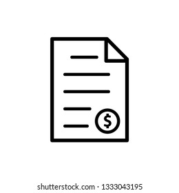 Bill icon vector flat style trendy