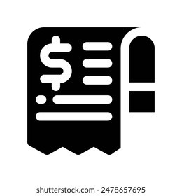 bill icon. vector glyph icon for your website, mobile, presentation, and logo design.