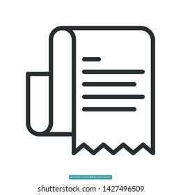Bill Icon Vector Illustration Logo Template
