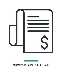 Bill Icon Vector Illustration Logo Template For Website Or Mobile App.