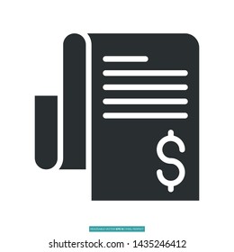Bill Icon Vector Illustration Logo Template For Website Or Mobile App.