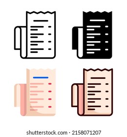 bill icon vector illustration logo template for website or mobile app