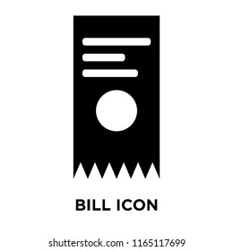 Bill icon vector isolated on white background, Bill transparent sign , food symbols