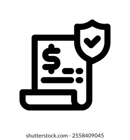 bill icon. vector line icon for your website, mobile, presentation, and logo design.